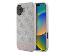 Originální kryt GUESS hardcase 4G Bottom Stripe GUHCP16MG4GLPI for Apple iPhone 16 Plus , barva růžová