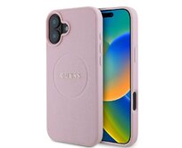 Originální kryt GUESS hardcase Grained , barva zlatá Ring MagSafe GUHMP16MPGHSMMP for Apple iPhone 16 Plus , barva růžová