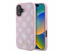 Originální kryt GUESS hardcase Peony Script MagSafe GUHMP16SPGPYSP for Apple iPhone 16 , barva růžová