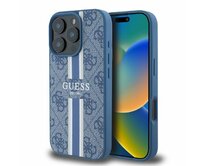 Originální kryt GUESS hardcase 4G Printed Stripes MagSafe GUHMP16XP4RPSB for Apple iPhone 16 Pro Max , barva modrá