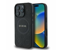 Originální kryt GUESS hardcase Saffiano Peony Classic Logo MagSafe GUHMP16LPSAPSMEK for Apple iPhone 16 Pro , barva černá