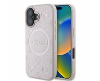 Originální kryt GUESS hardcase Saffiano Peony Classic Logo MagSafe GUHMP16MPSAPSMEP for Apple iPhone 16 Plus , barva růžová