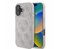 Originální kryt GUESS hardcase 4G Ring Classic Logo MagSafe GUHMP16SG4GFRP for Apple iPhone 16 , barva růžová