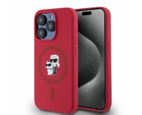 Originální kryt KARL LAGERFELD hardcase Silicone KC Heads Ring MagSafe KLHMP15LSCMKCRHR for Apple iPhone 15 Pro , barva červená