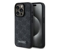 Originální kryt KARL LAGERFELD hardcase Leather Monogram Metal Logo KLHMP15XPKHPORPK for Apple iPhone 16 Pro Max , barva černá