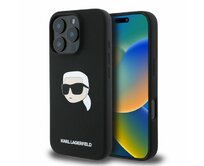 Originální kryt KARL LAGERFELD hardcase Silicone KL Head Print MagSafe KLHMP16LSKHPPLK for Apple iPhone 16 Pro , barva černá