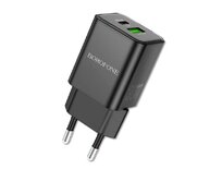 Borofone síťová nabíječka BN14 Royal GaN - USB + USB-C - QC 3.0 PD 30W , barva černá