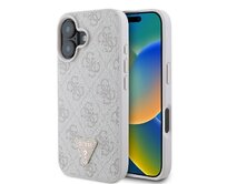 Originální kryt GUESS hardcase Leather 4G Triangle Strass Magsafe GUHCP16MP4TDPP for Apple iPhone 16 Plus , barva růžová