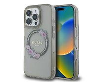 Originální kryt GUESS IML Flowers Wreath Magsafe GUHMP16LHFWFCK for Apple iPhone 16 Pro , barva černá