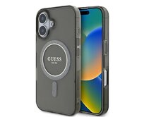 Originální kryt GUESS IML Glitter Circle Magsafe GUHMP16SHFGEREK for Apple iPhone 16 , barva černá