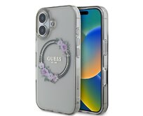 Originální kryt GUESS IML Flowers Wreath Magsafe GUHMP16SHFWFCK for Apple iPhone 16 , barva černá