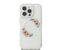 Originální kryt GUESS IML Flowers Wreath Magsafe GUHMP16SHFWFCT for Apple iPhone 16 , barva čirá