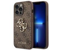 Originální kryt GUESS 4G Big Metal Logo GUHCP14L4GMGBR for Apple iPhone 14 Pro , barva hnědá