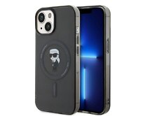 Originální kryt KARL LAGERFELD hardcase IML Ikonik Magsafe KLHMP15SHFCKNOK for Apple iPhone 15 , barva černá