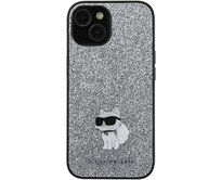 Originální kryt KARL LAGERFELD hardcase  Glitter Choupette Logo Metal Pin KLHCSA55GCNPSG  pro Samsung Galaxy A55 , barva stříbrná