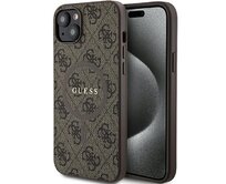 Originální kryt GUESS hardcase 4G Collection Leather Metal Logo MagSafe GUHMP15SG4GFRW for Apple iPhone 15/14/13 , barva hnědá