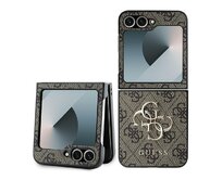 Originální kryt GUESS Leather 4G Metal Logo GUHCZF64GMGBR pro Samsung Galaxy Z Flip 6 , barva hnědá