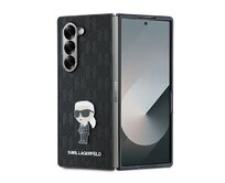 Originální kryt KARL LAGERFELD Saffiano Ikonik Pin KLHCZFD6SAPKINPKK pro Samsung Galaxy Z Fold 6 , barva černá