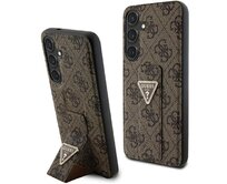 Originální kryt GUESS - hardcase Grip Stand 4G Triangle Strass GUHCS24SPGS4TDW pro Samsung Galaxy S24 Brown