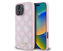 Originální kryt GUESS hardcase Peony Script MagSafe GUHMP16LPGPYSP for Apple iPhone 16 Pro , barva růžová