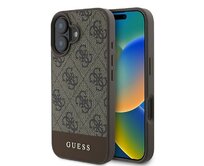 Originální kryt GUESS hardcase 4G Bottom Stripe GUHCP16MG4GLBR for Apple iPhone 16 Plus , barva hnědá