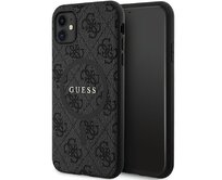 Originální kryt GUESS hardcase 4G Collection Leather Metal Logo MagSafe GUHMN61G4GFRK for Apple iPhone 11/XR , barva černá