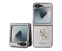 Originální kryt GUESS Leather 4G Metal Logo GUHCZF64GMGPI pro Samsung Galaxy Z Flip 6 , barva růžová