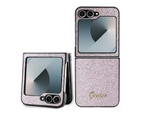 Originální kryt GUESS 4G Glitter Script GUHCZF6HGGSHP pro Samsung Galaxy Z Flip 6 , barva růžová