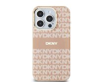 Originální kryt DKNY IML Mono & Stripe MagSafe DKHMP15SHRHSEP for Apple iPhone 15/14/13 , barva růžová