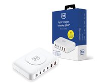 síťová nabíječka - Hyper Charger PowerMax 100W, GaN 4x USB-C (PD) / 2x USB, bílá