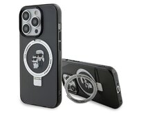 Originální kryt KARL LAGERFELD hardcase Ring Stand KLHMP15XHMRSKCK for Apple iPhone 15 Pro Max , barva černá