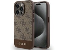 Originální kryt GUESS hardcase 4G Stripe Collection GUHCP15LG4GLBR for Apple iPhone 15 Pro , barva hnědá