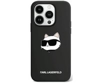 Originální kryt KARL LAGERFELD hardcase Silicone Choupette Head MagSafe KLHMP15LSCHPPLK for Apple iPhone 15 Pro , barva černá