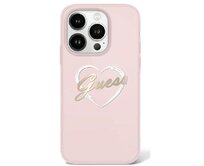 Originální kryt GUESS IML Heart GUHCP16LHCHGSPP for Apple iPhone 16 Pro , barva růžová