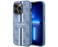 Kryt Guess GUHMP14LP4RPSB Apple iPhone 14 Pro blue hardcase 4G Printed Stripes MagSafe