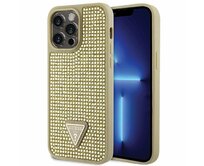 Kryt Guess GUHCP14XHDGTPD Apple iPhone 14 Pro Max gold hardcase Rhinestone Triangle