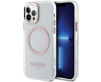 Kryt Guess GUHMP12MHTRMP Apple iPhone 12/12 Pro pink hard case Metal Outline Magsafe