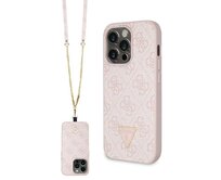 Kryt Guess GUHCP14LP4TDSCPP Apple iPhone 14 Pro hardcase Crossbody 4G Metal Logo pink