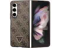 Kryt Guess GUHCZFD5P4TDPW Samsung Galaxy Z Fold 5 hardcase Leather 4G Triangle Strass brown