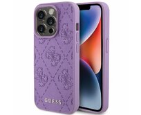 Kryt Guess GUHCP15LP4EPMU Apple iPhone 15 Pro hardcase Leather 4G Stamped light purple