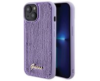 Kryt Guess GUHCP15SPSFDGSU Apple iPhone 15 hardcase Sequin Script Metal purple