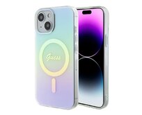 Kryt Guess GUHMP15SHITSQ Apple iPhone 15 hardcase IML Iridescent MagSafe turquoise