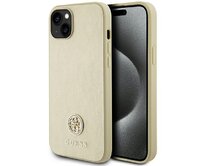 Kryt Guess GUHCP15SPS4DGPD Apple iPhone 15 hardcase Leather 4G Metal Logo Strass gold