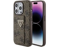 Kryt Guess GUHCP15LPGS4TDW iPhone 15 Pro brązowy/brown hardcase Grip Stand 4G Triangle Strass