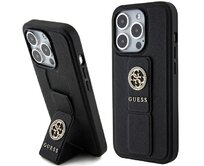 Kryt Guess GUHCP15LPGSSADK iPhone 15 Pro czarny/black hardcase Grip Stand 4G Saffiano Strass