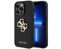 Kryt Guess GUHCP15XPSP4LGK iPhone 15 Pro Max czarny/black hardcase Leather Perforated 4G Glitter Logo