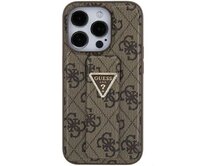 Kryt Guess GUHCP15SPGS4TDW Apple iPhone 15 hardcase Grip Stand 4G Triangle Strass brown