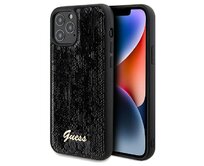 Kryt Guess GUHCP12MPSFDGSK Apple iPhone 12 / 12 Pro hardcase Sequin Script Metal black