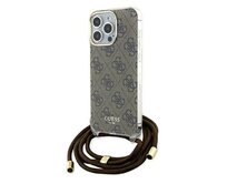 Kryt Guess GUHCP15LHC4SEW Apple iPhone 15 Pro hardcase Crossbody Cord 4G Print brown