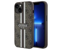 Kryt Guess GUHMP15SP4RPSW Apple iPhone 15 / 14 / 13 hardcase 4G Printed Stripes MagSafe brown